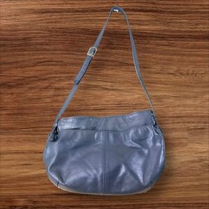 Stone Mountain Leather Shoulder Bag Blue Crossbody Adjustable Strap Made USA